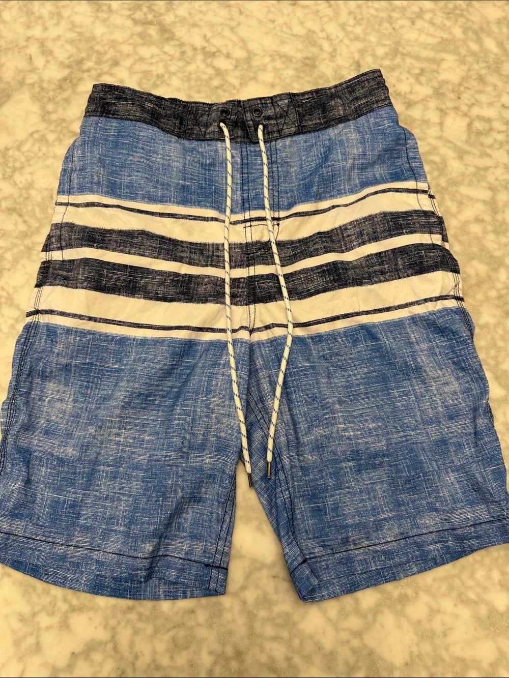 Goodfellow & Co Blue White Black Striped Swim/Board Shorts